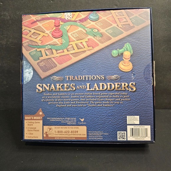 Traditions Snakes and Ladders Board Game Complete - Picture 3 of 5
